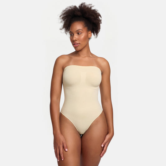 Trägerloser Bodysuit Sculpting Shapewear mit String