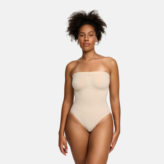 Trägerloser Bodysuit Sculpting Shapewear mit Slip