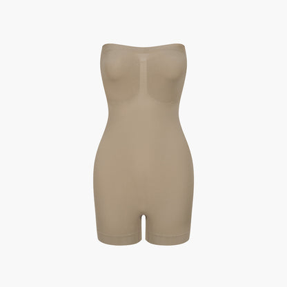 Trägerloser Bodysuit Sculpting Shapewear mit Shorts