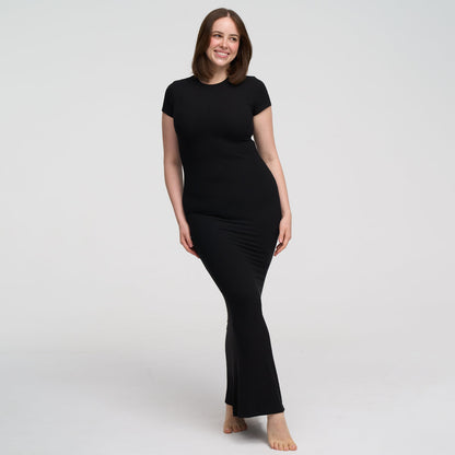 Ribbed T-Shirt Maxikleid