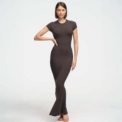 Ribbed T-Shirt Maxikleid