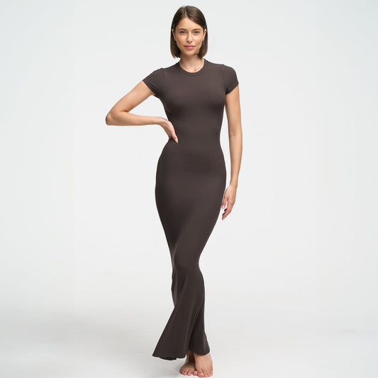 Ribbed T-Shirt Maxikleid