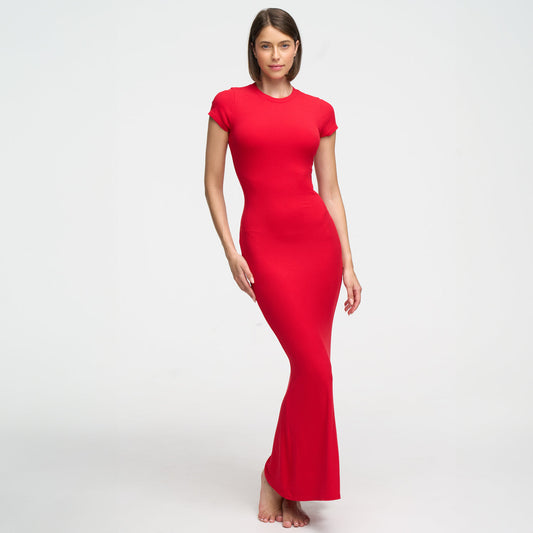 Ribbed T-Shirt Maxikleid