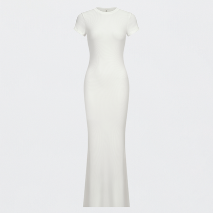 Ribbed T-Shirt Maxikleid