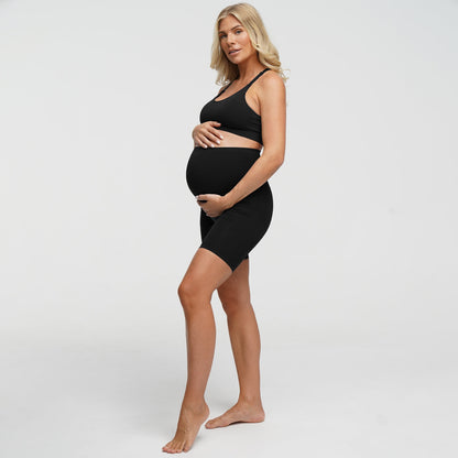 Seamless Umstandsshorts mit hohem Bund