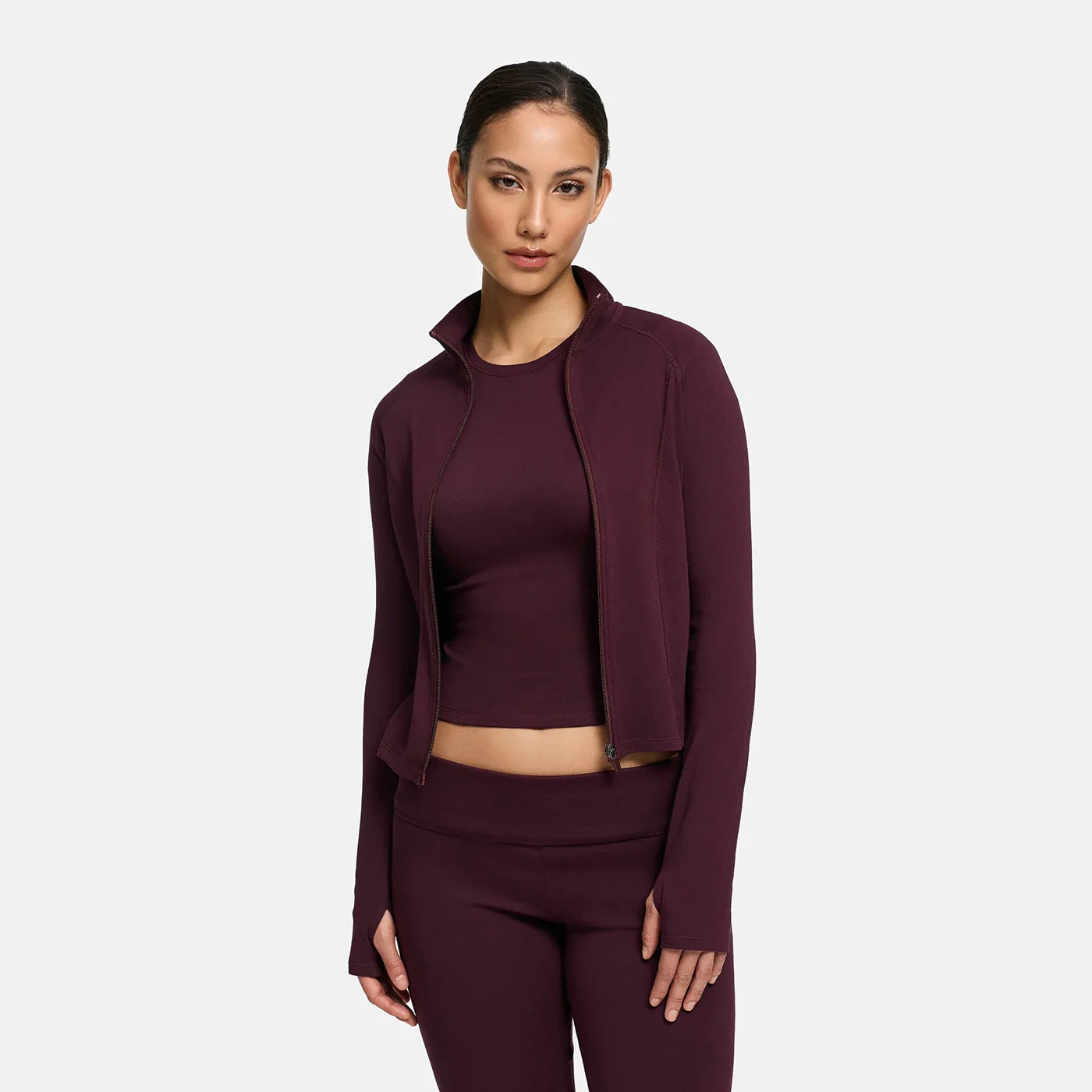 Cotton Body Fitted Zipper Jacke